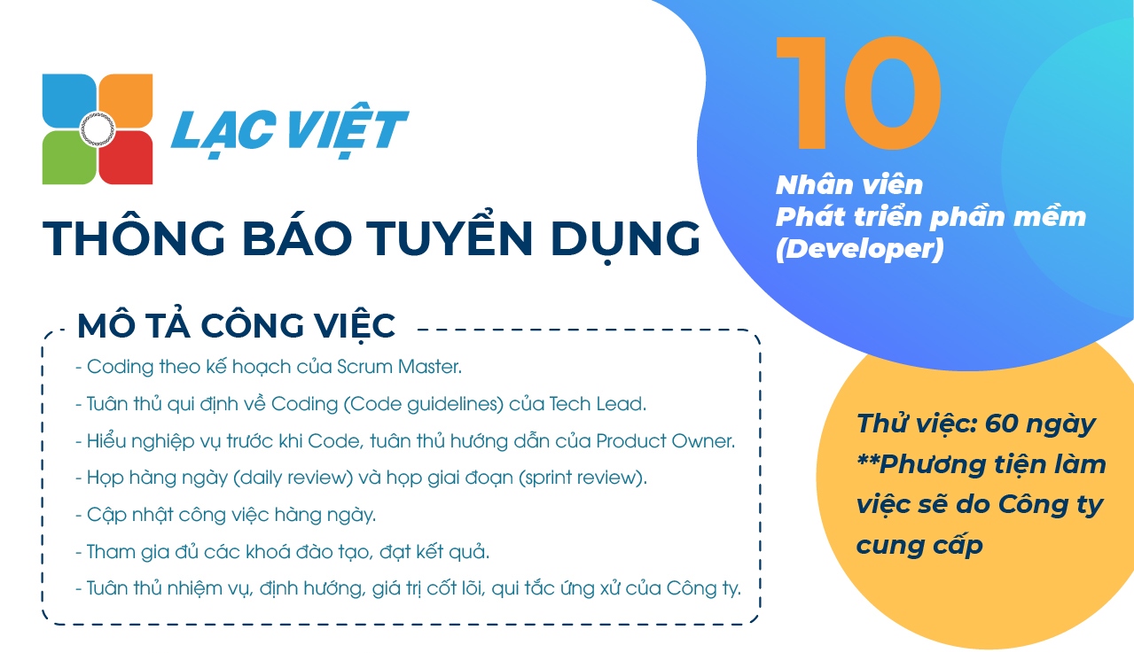 Công ty Lạc Việt chi nhánh Huế tuyển dụng kỹ sư năm 2022