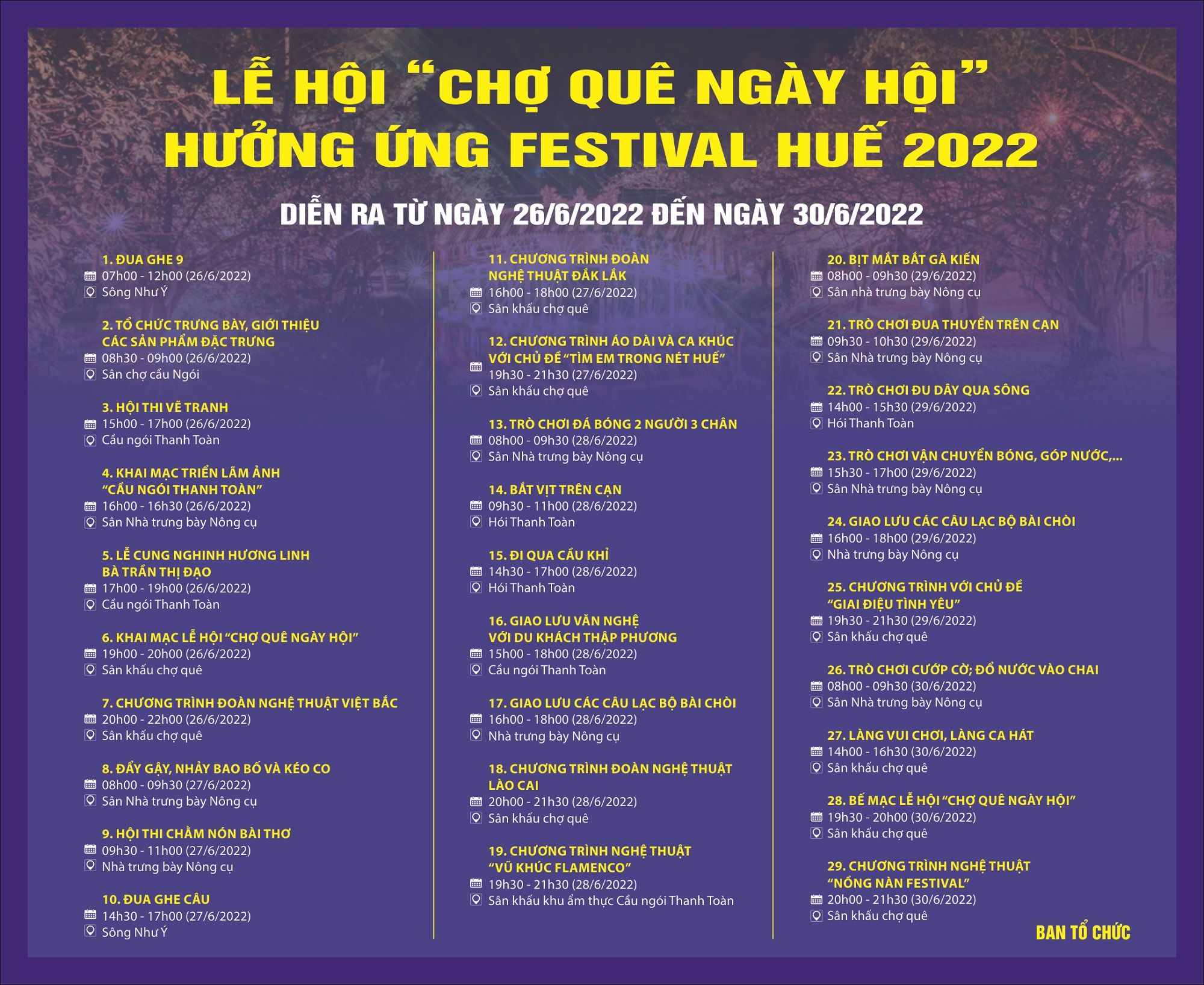 chuong trinh festival hue 2022