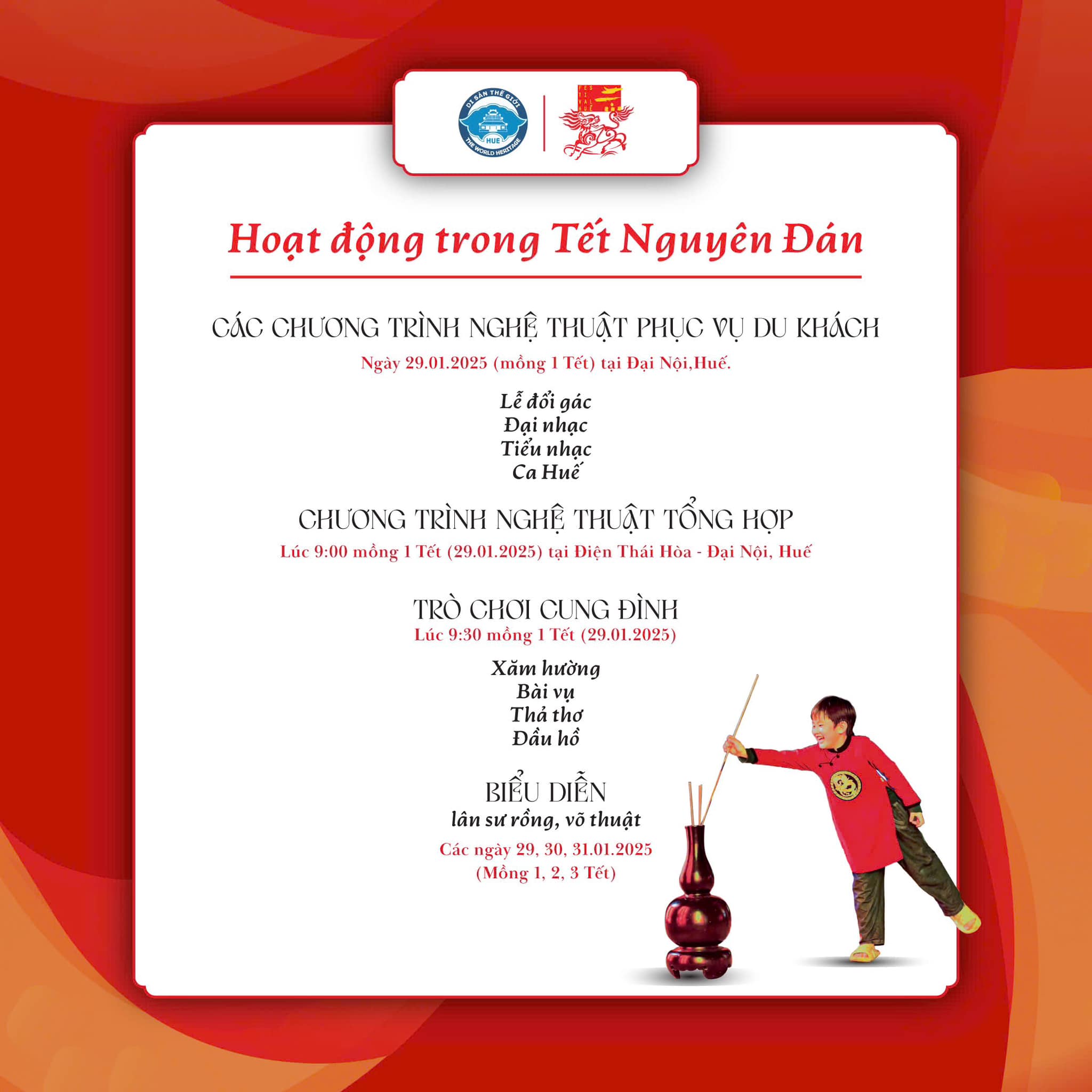 chương trình nghệ thuật, mừng Đảng mừng xuân, Xuân Ất Tỵ, Quảng trường Ngọ Môn, Trung tâm Bảo tồn Di tích Cố đô Huế, Tết Huế 2025 chương trình nghệ thuật, mừng Đảng mừng xuân, Xuân Ất Tỵ, Quảng trường Ngọ Môn, Trung tâm Bảo tồn Di tích Cố đô Huế, Tết Huế 2025