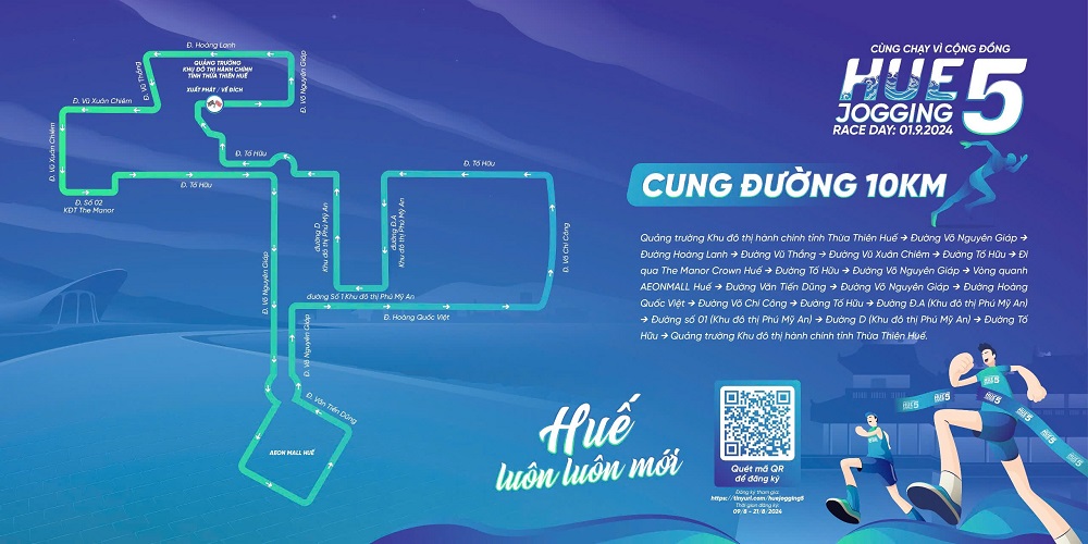 Cung đường 10km Huế Jogging 2024 do Thành Đoàn Huế tổ chức Cung đường 10km Huế Jogging 2024 do Thành Đoàn Huế tổ chức