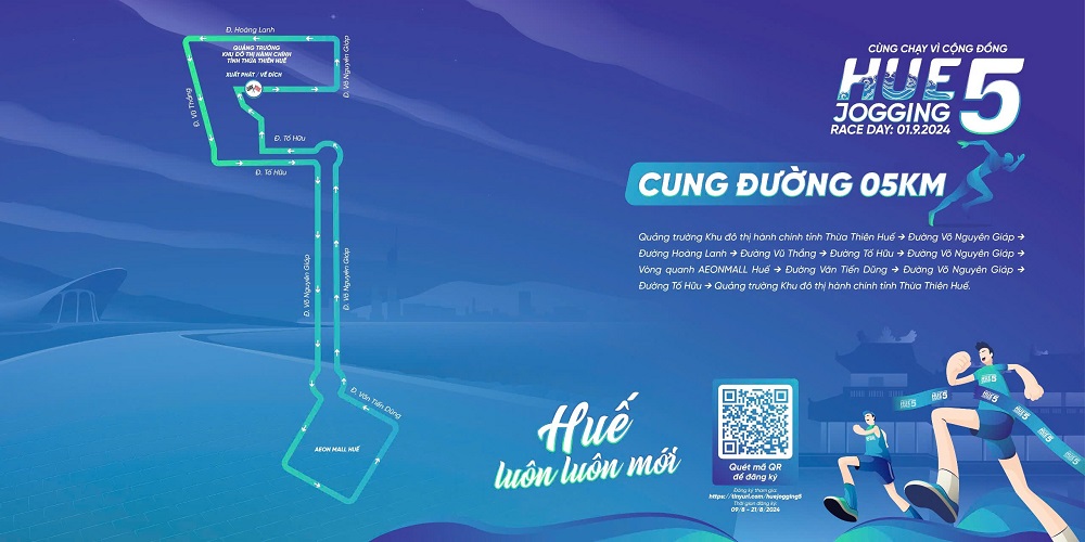 Cung đường 5km Huế Jogging 2024 do Thành Đoàn Huế tổ chức Cung đường 5km Huế Jogging 2024 do Thành Đoàn Huế tổ chức