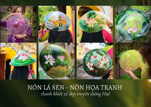 Nón lá sen - Nón họa tranh xứ Huế