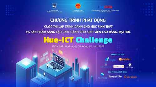 Pano chương trình phát động Cuộc thi Hue-ICT Challenge-2022 sẽ được tổ chức vào ngày 09/01/2022