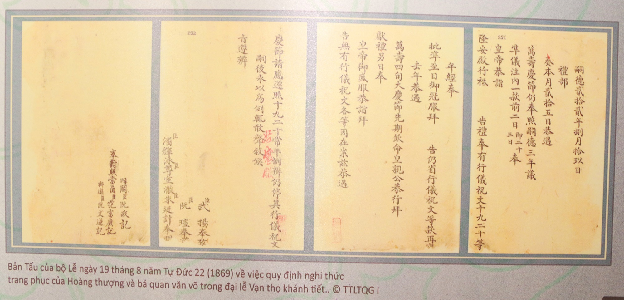 Các quy định nghiêm ngặt được nêu rất rõ trong các tài liệu châu bản triều Nguyễn được trưng bày tại triển lãm