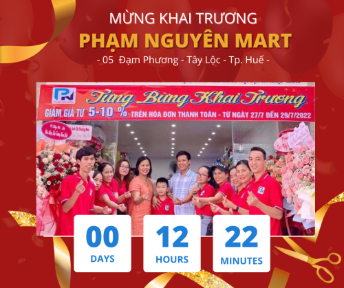 Đội ngũ siêu thị mini Phạm Nguyên mừng ngày khai trương hồng phát.