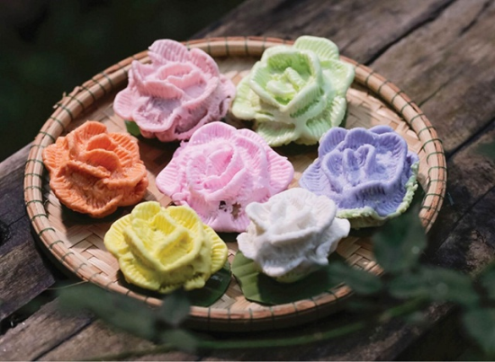 Beautiful roses have been shaped