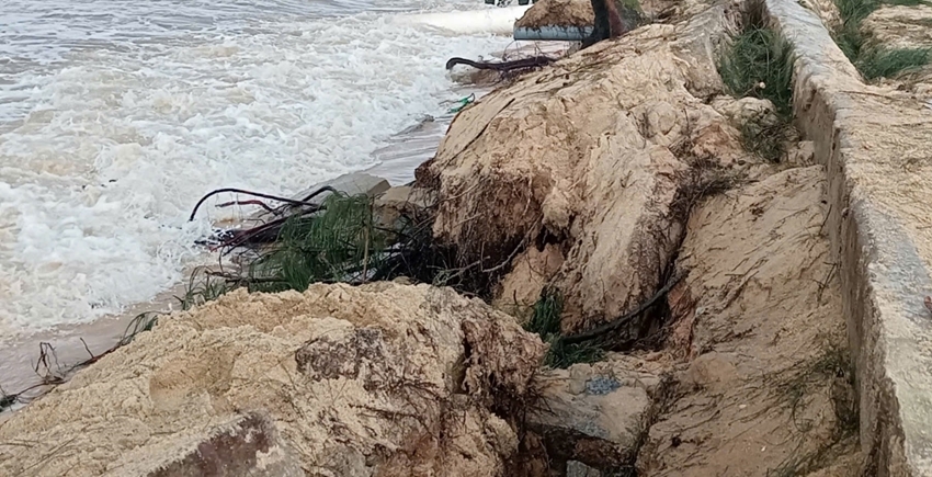 The risk of river and coastal erosion during storms and heavy rains is very high