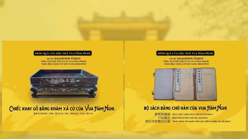  The set of books and the mother-of-pearl inlaid tray of Emperor Ham Nghi. Photo: Hue Monuments Conservation Center