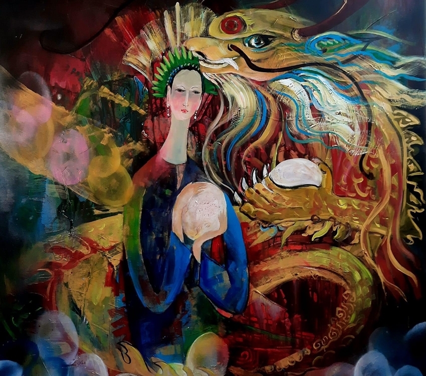  The work "Totem" by  the artist Dang Mau Tuu