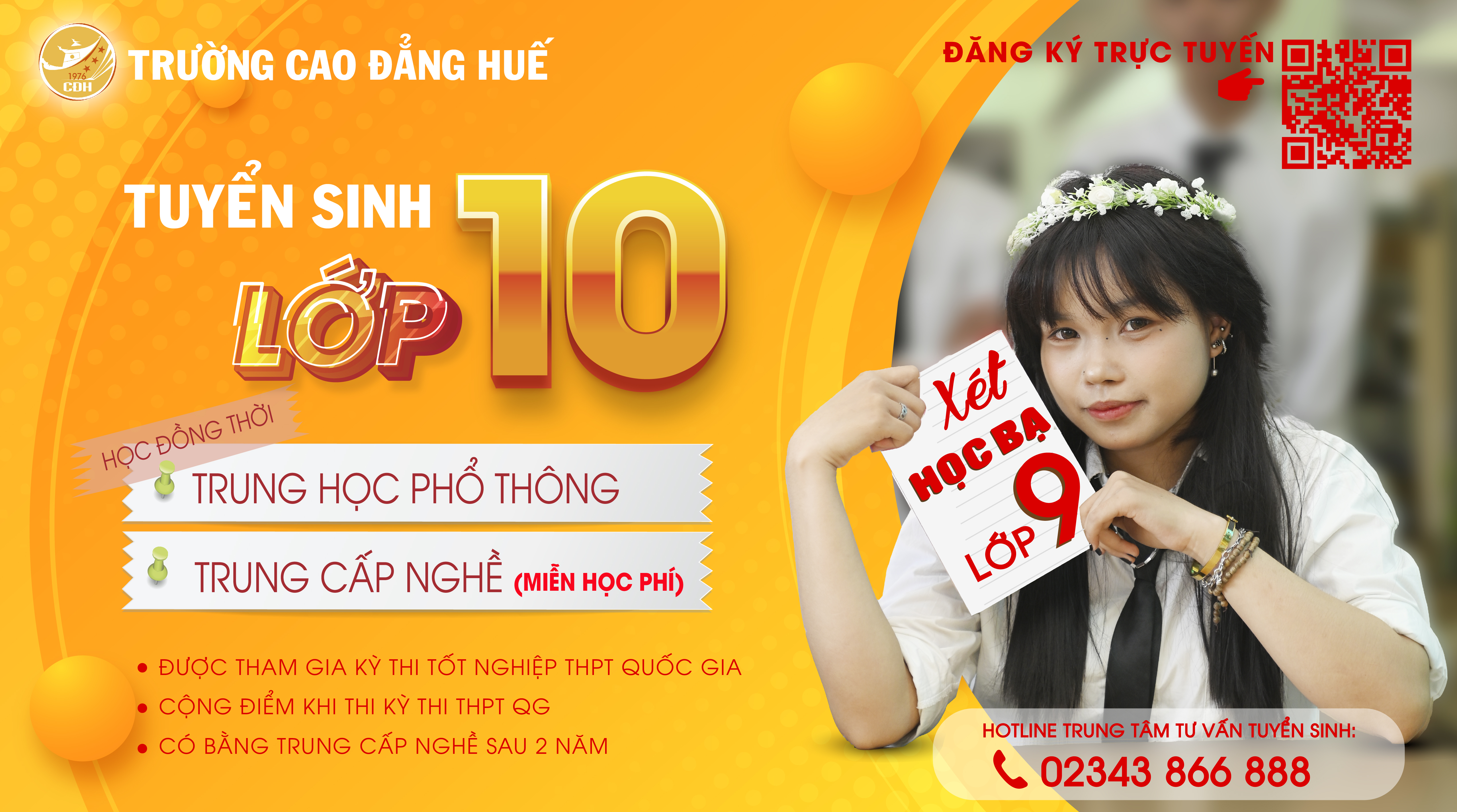 Thông tin tuyển sinh Trung cấp nghề 9+ của Trường Cao đẳng Huế 