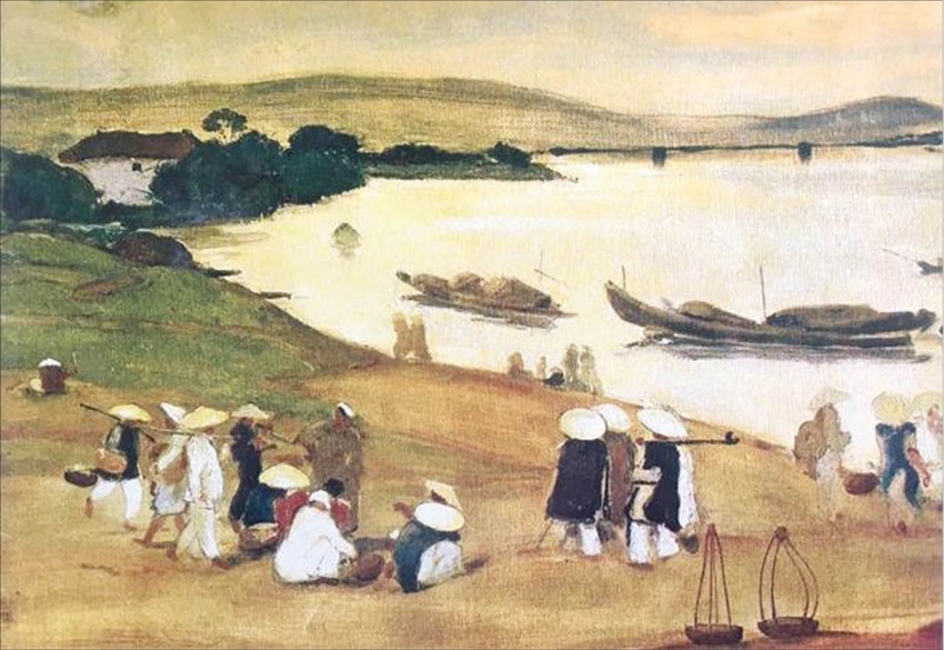 The painting “Huong River” (1902) by artist Bauchaud 