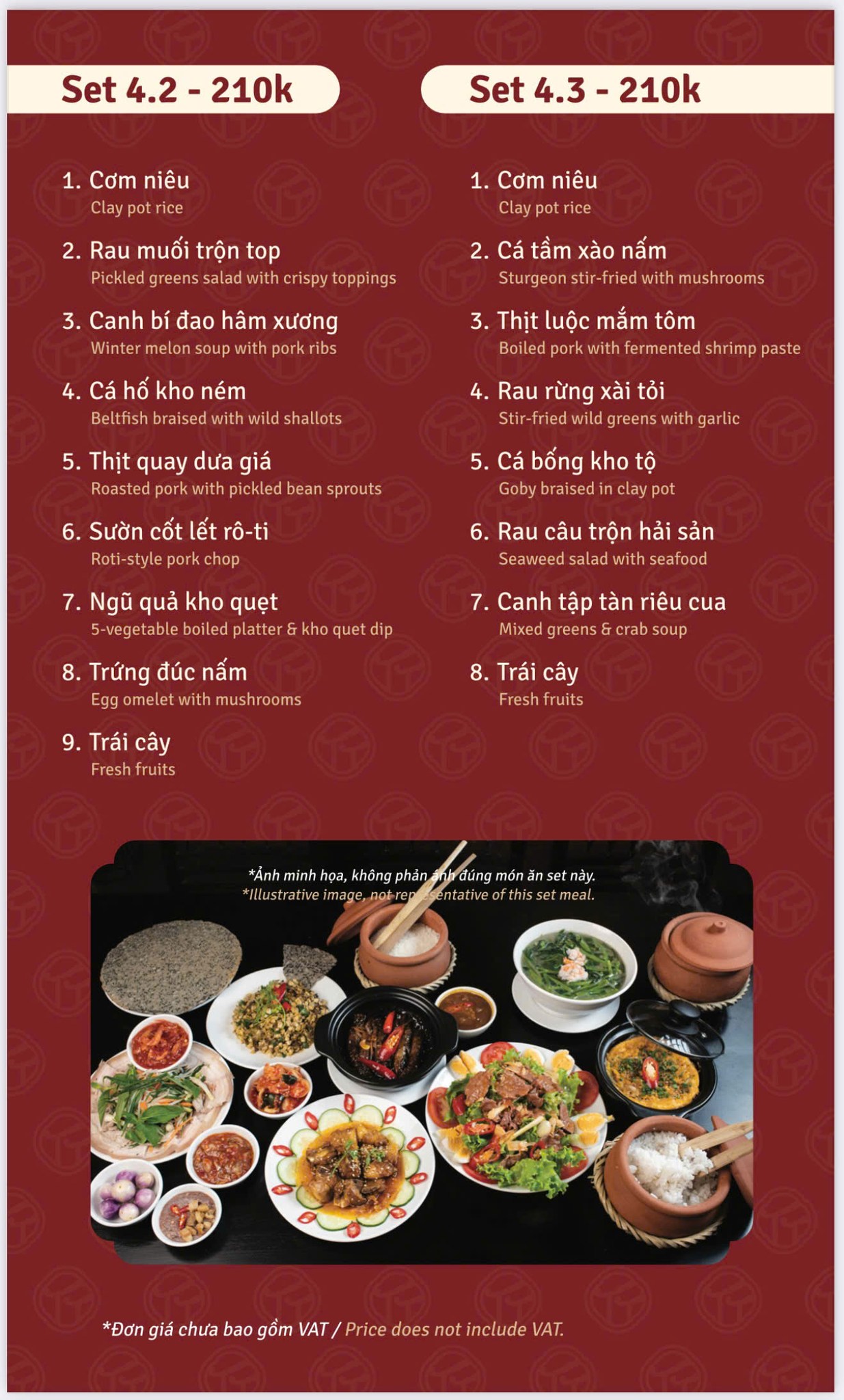Menu Nhà hàng cơm niêu Thân Thiện - Huế