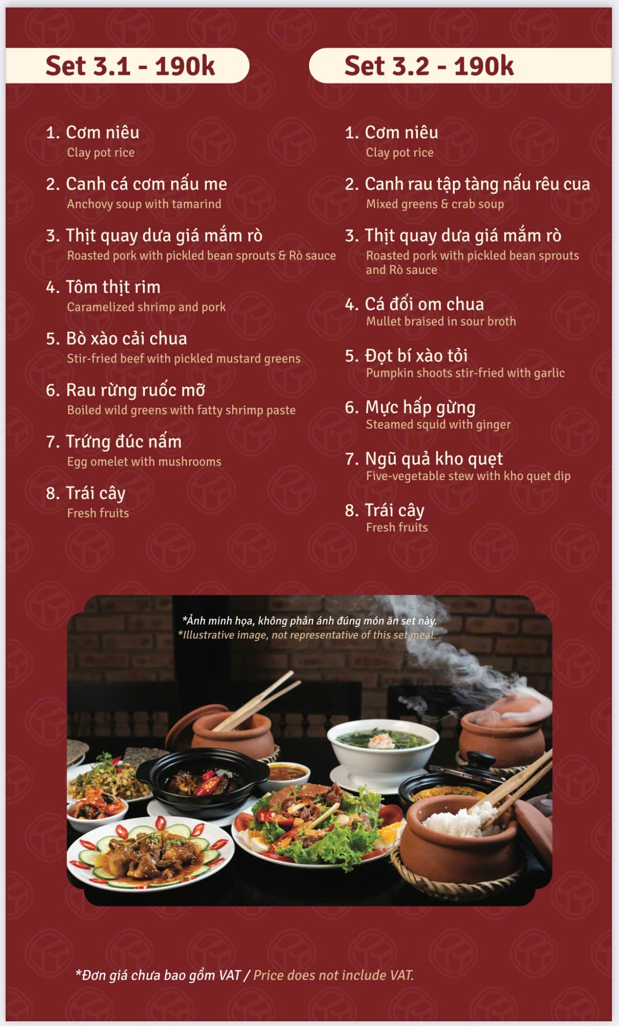 Menu Nhà hàng cơm niêu Thân Thiện - Huế