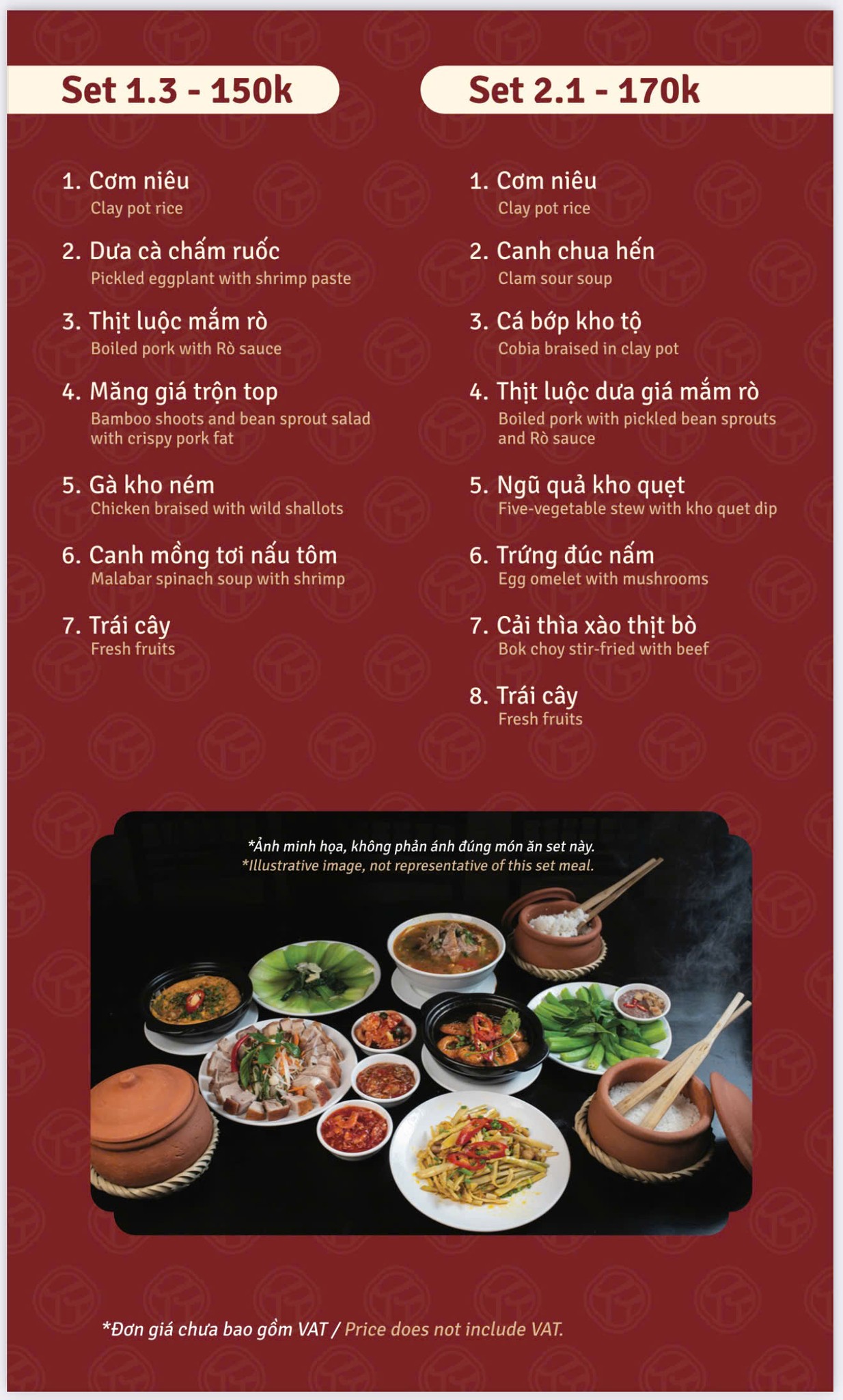 Menu Nhà hàng cơm niêu Thân Thiện - Huế