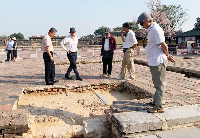 Experts are conducting surveys at the archaeological excavation site