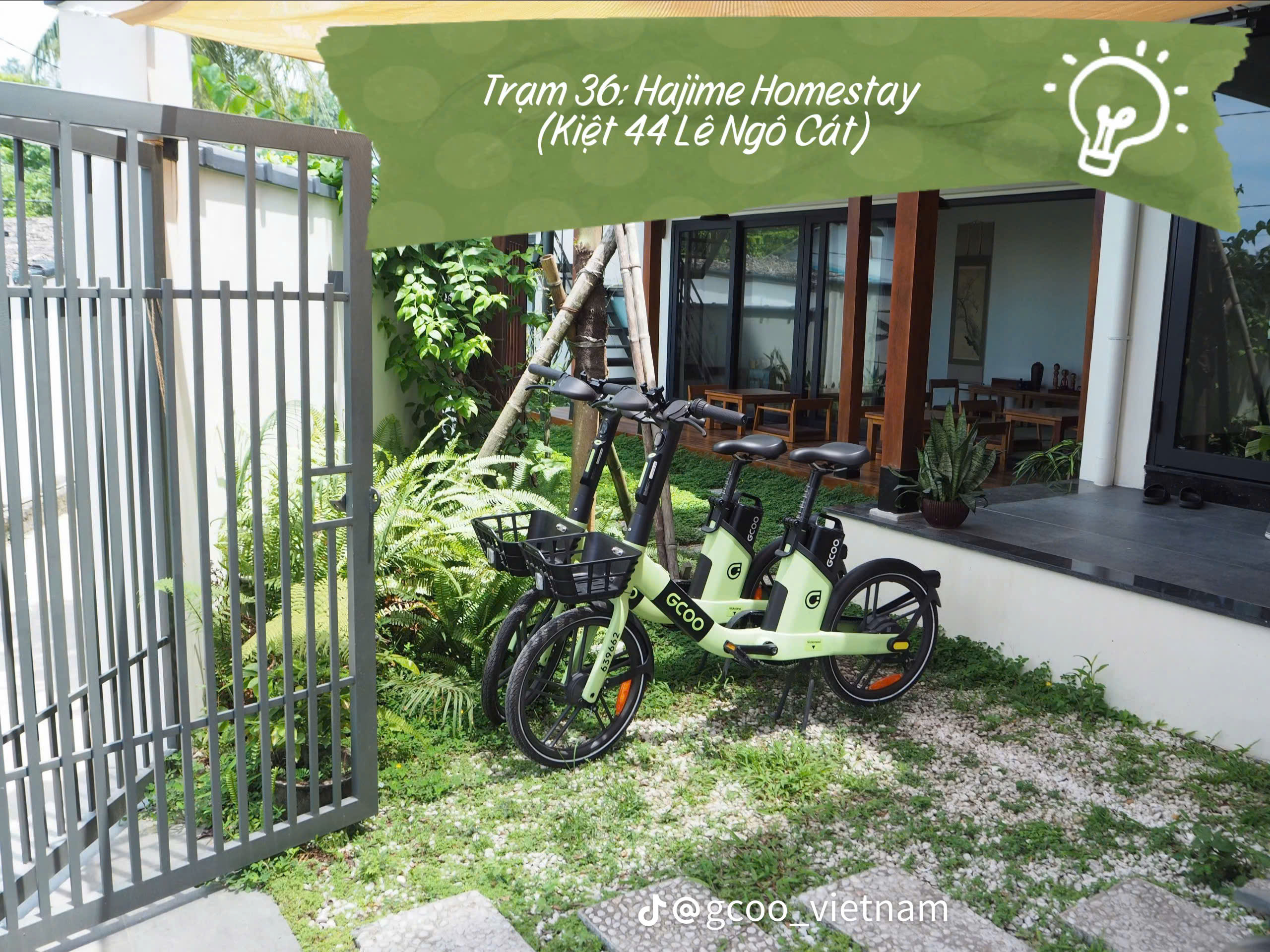 Trạm để xe đạp điện trợ lực GCOO tại Huế