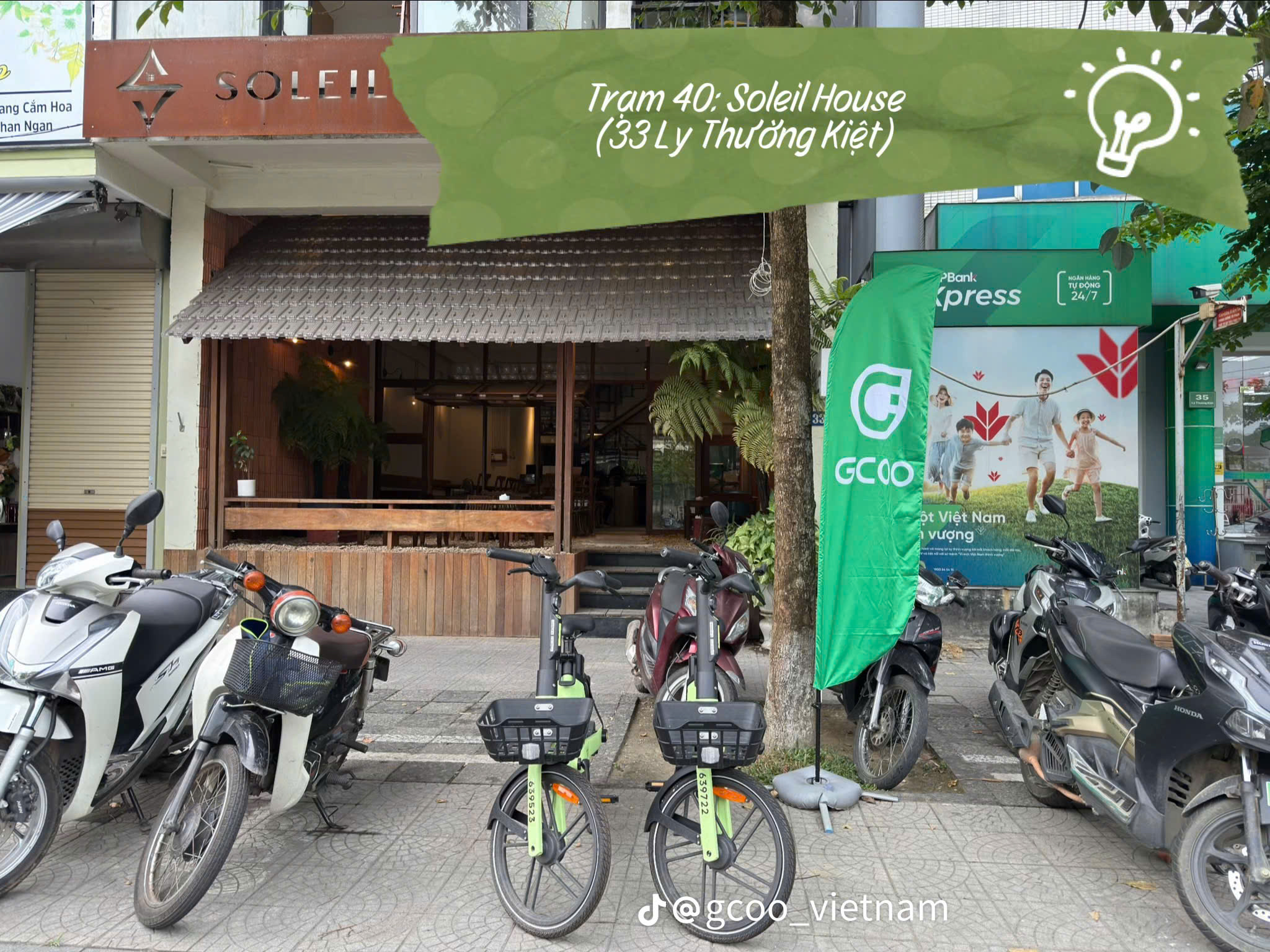 Trạm để xe đạp điện trợ lực GCOO tại Huế