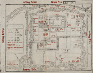Họa đồ việt hóa Kinh thành Huế trong Đại Nam nhất thống chí. Nguồn st.