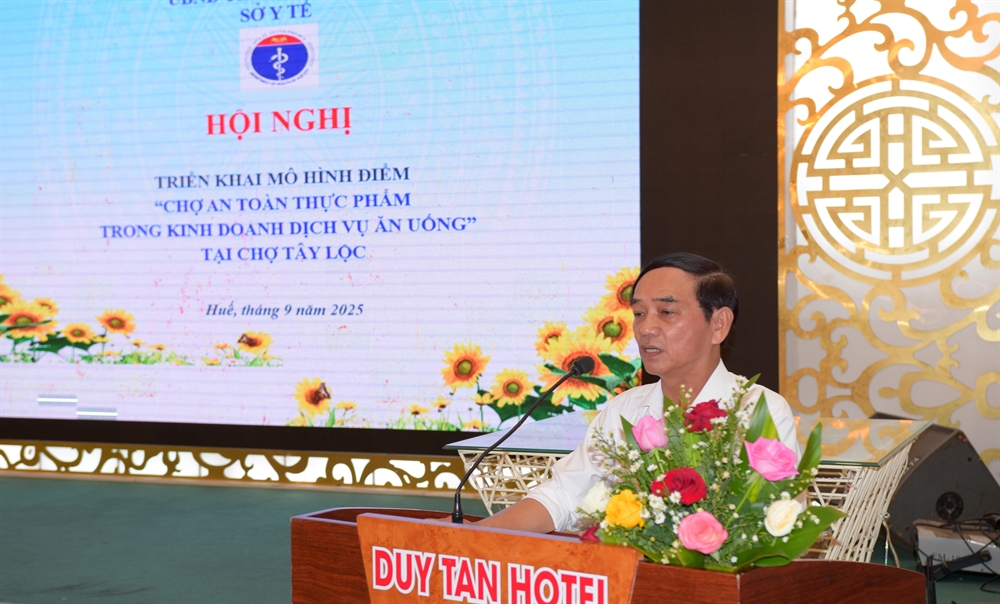 BSCKII Lê Đình Nhân - Trưởng phòng ATTP, Sở Y tế phát biểu khai mạc hội nghị