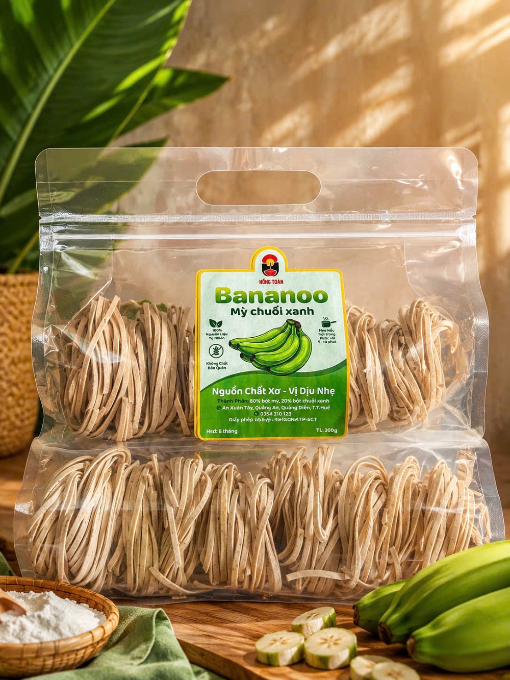Mỳ chuối xanh - Bánh canh khô Huế Hồng Toàn