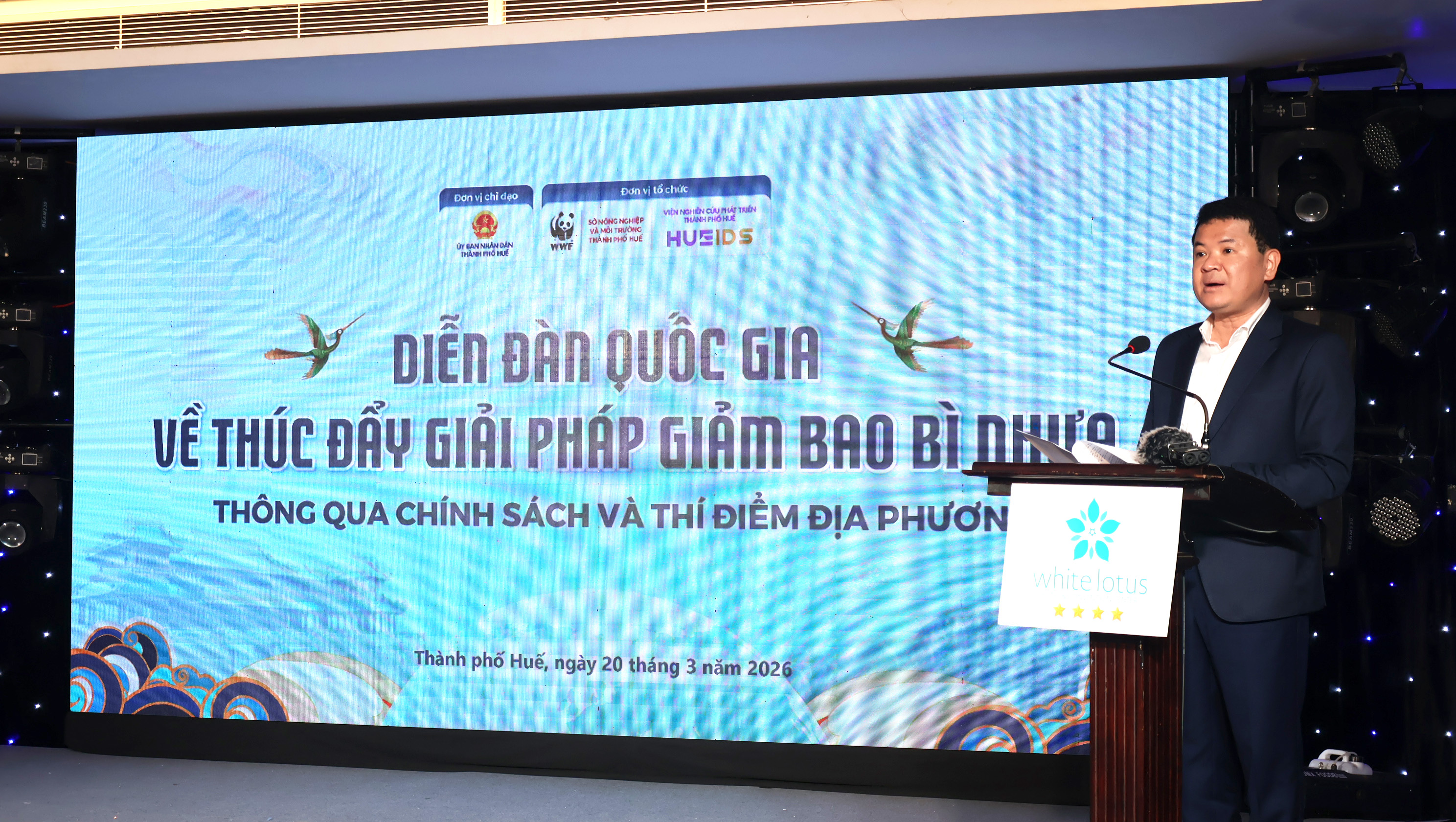 Ông Hoàng Hải Minh, Phó Chủ tịch UBND Thành phố Huế phát biểu tại chương trình