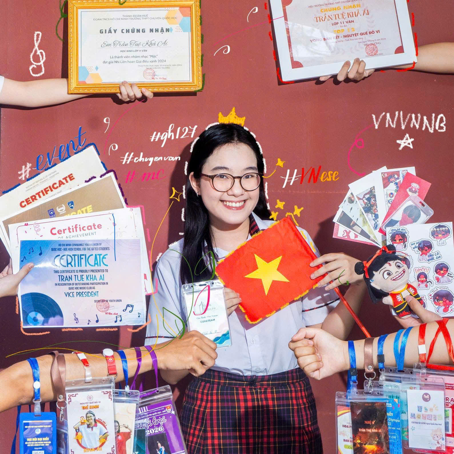  Trần Tuệ Khả Ái đạt 9,75 môn Ngữ văn  kỳ tốt nghiệp THPT năm 2026. Ảnh: KA