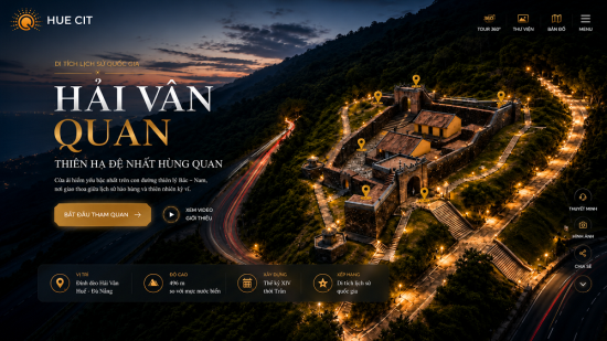 <a href="https://vr360.huecit.vn/chanmaylangco/haivanquan/index.html">Trải nghiệm số hóa không gian Hải Vân Quan bằng công nghệ VR360 do HueCIT triển khai. </a>