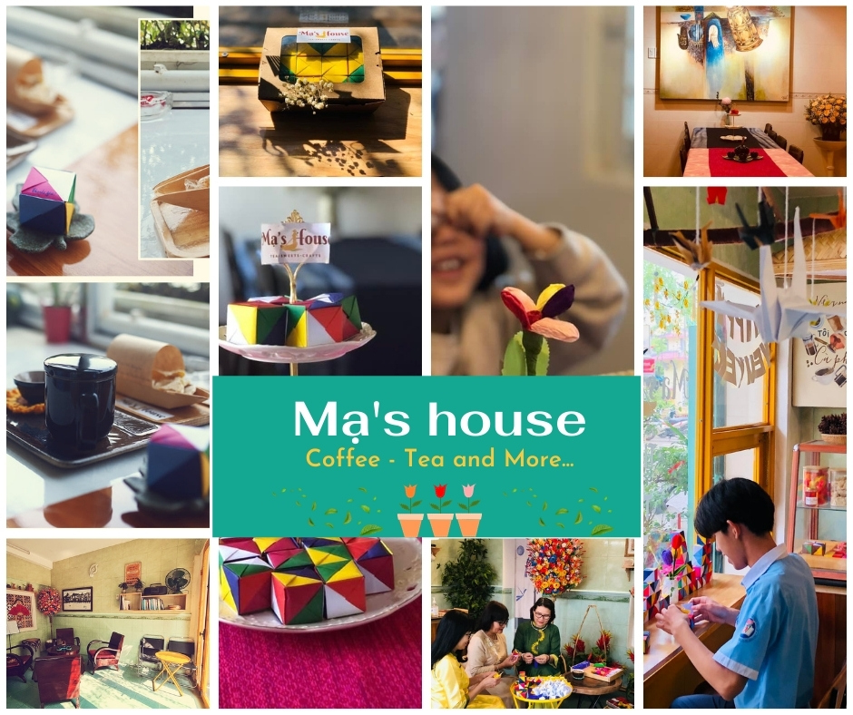 ma's house, quán cafe mạ house bao vinh, cafe mắt biết huế, workshop làm bánh huế, quán cafe vintage huế